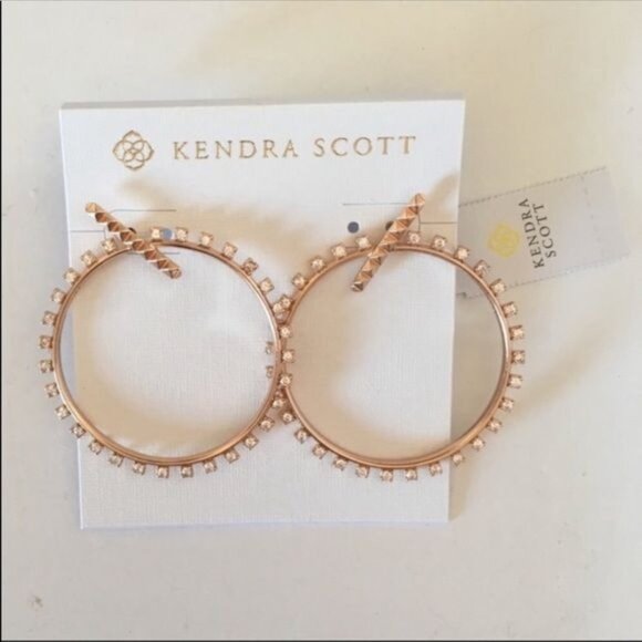 Kendra Scott Charlie Grace Rose Gold Earrings NWT - Picture 5 of 7